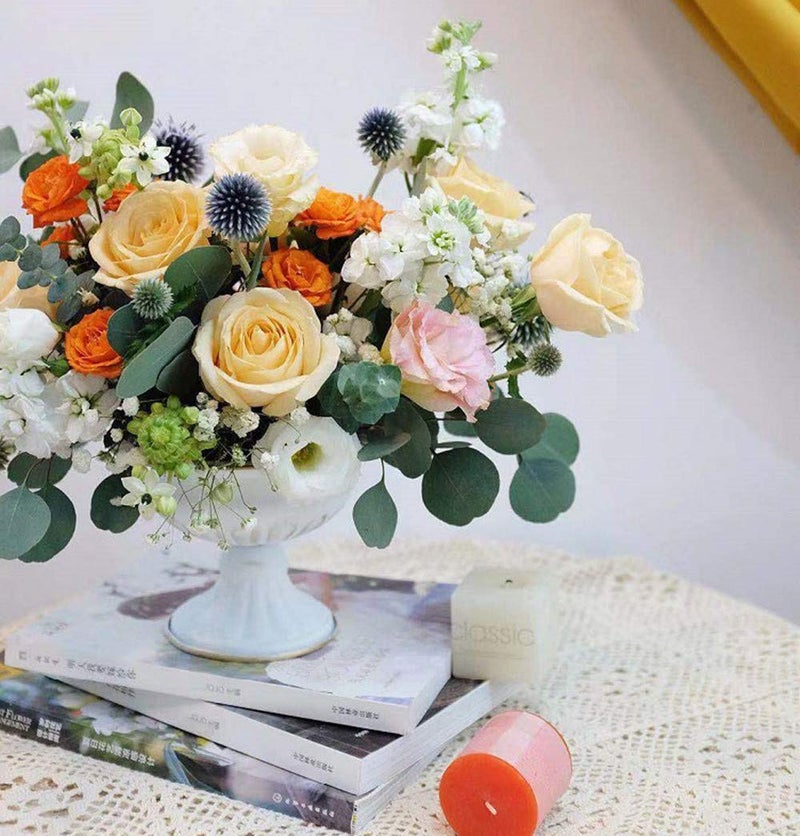 Lanlong 2 Pieces Household Metal Flower Vase Wedding Centerpiece Decor Retro Vases - Image 5